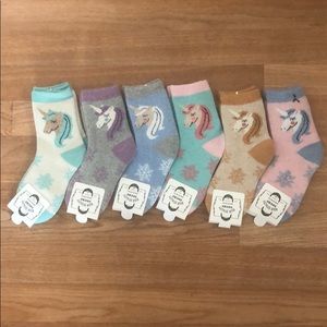 Wool Socks with unicorns size 8-12 year youth